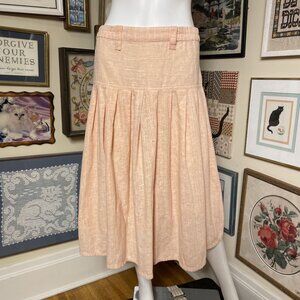 Light Peach Knee-Length Skirt With Side Pockets & Belt Loops Size M